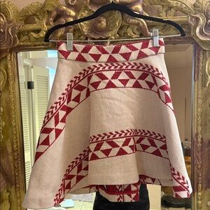 Maje tribal high low mini cotton blend skirt